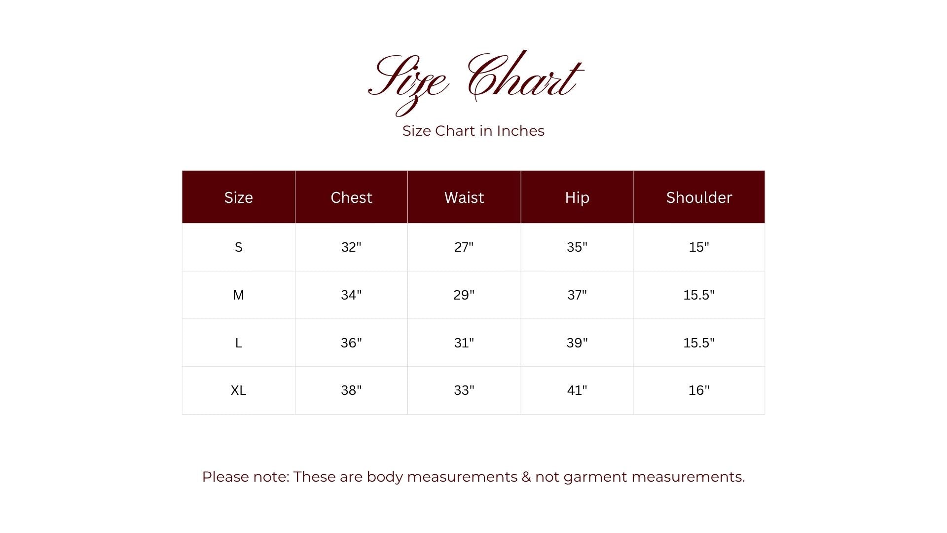 Size Chart