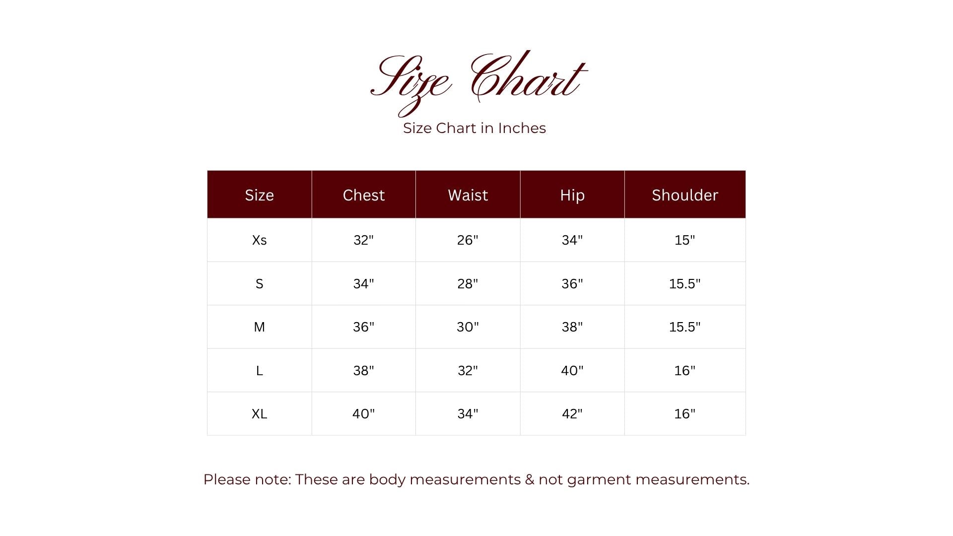 Size Chart